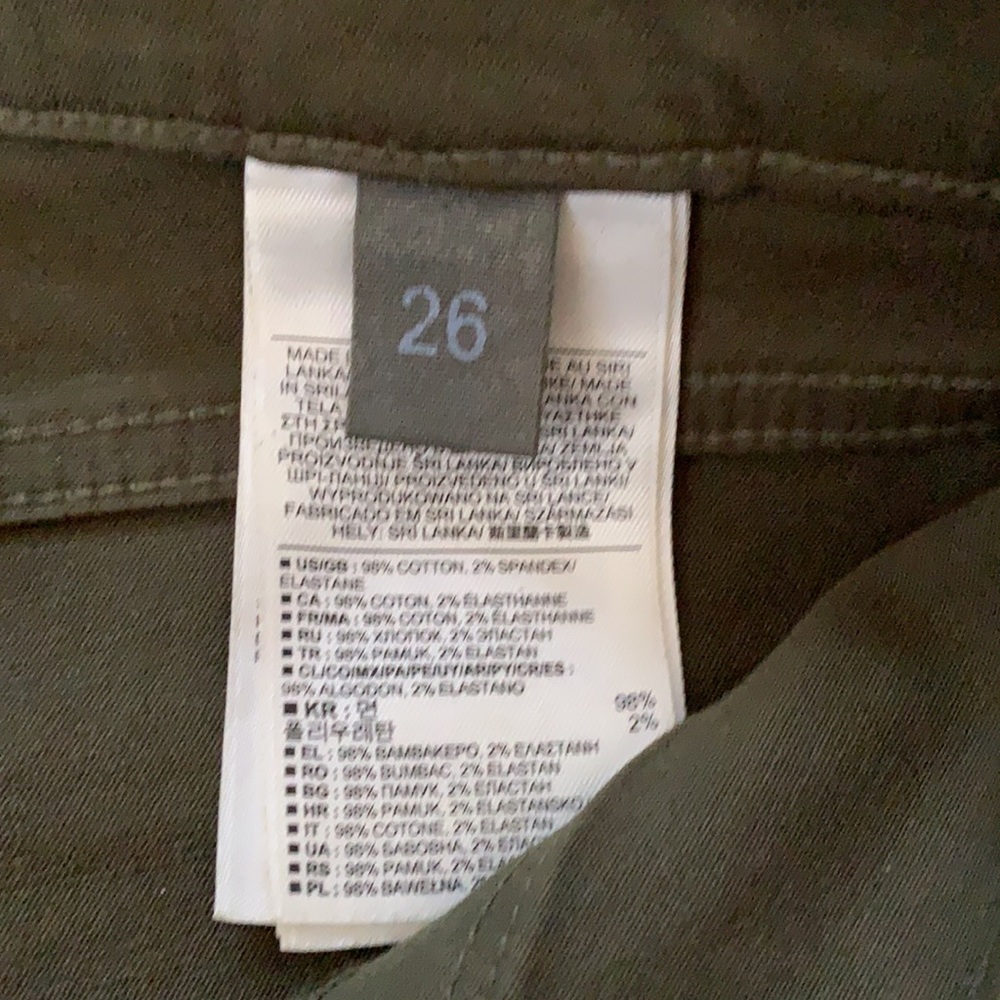 BANANA REPUBLIC waxed skinny jeans green denim 26 - Picture 8 of 8